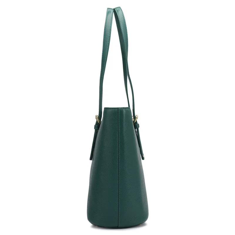 Da Milano Forest Small Franzy Leather Tote - Forest for Women | Best Price UAE